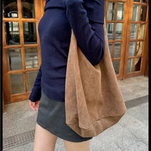 Brandy Melville Brown Suede Tote Bag